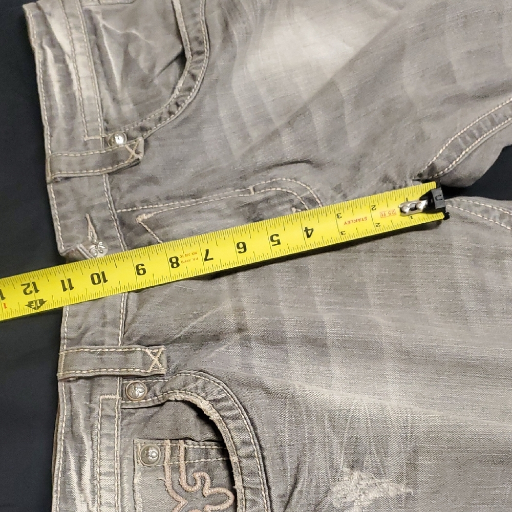 Rock Revival Light Gray Patch Detail Jeans - Picture 11 of 16